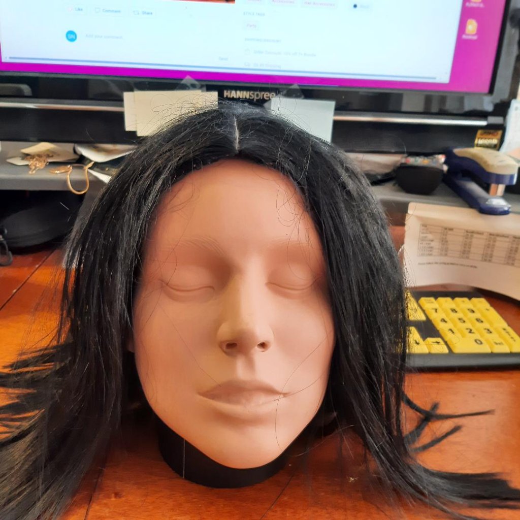 New ! Long Hair 14 Inch Curly Wig Black